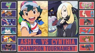 FINAL ASH vs CYNTHIA  Pokémon Champion Tournament Battle 7 [upl. by Ahsyt]