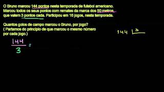 Problemas com multiplicação e divisão quantos golos de campo  Khan Academy em português 4º ano [upl. by Notsgnal]