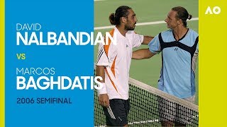 David Nalbandian v Marcos Baghdatis  Australian Open 2006 Semifinal  AO Classics [upl. by Aliekat]