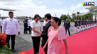 Pres Marcos greets VP Sara Duterte before his state visit to Vietnam [upl. by Lamberto]