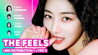 TWICE  The Feels Korean ver Line Distribution  Lyrics Karaoke PATREON REQUESTED [upl. by Keheley303]