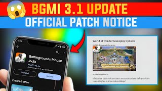 Bgmi 31 Update Official Patch Notice is Here [upl. by Ahsieit823]