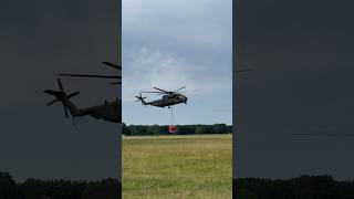 Cargo is coming  German Air Force CH53 helicopter inbound with a Smokey bucket🔥 [upl. by Kcirdle]