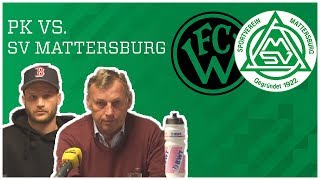 FCW Pressekonferenz  SV Mattersburg [upl. by Juliann]