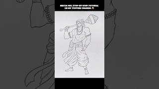 Hanuman Ji Full Body Drawing ajarts hanuman [upl. by Pollie]