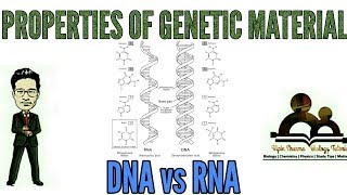 Properties of genetic material  DNA vs RNA  for NEET AIIMS JIPMER MCAT [upl. by Ardnauqal]