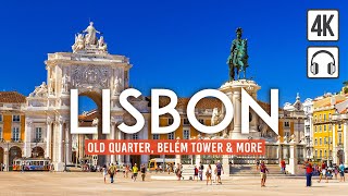 Lisbon 4K Walking Tour Portugal  3h Tour with Captions amp Immersive Sound 4K Ultra HD60fps [upl. by Klusek538]