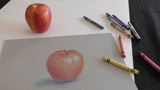 Easy Crayon Apple Drawing [upl. by Ludie]