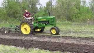 1948 John Deere B Plowing [upl. by Ellinehc]