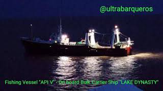 Fishing Ship quotAPI Vquot PuntaIndioChannel RioDeLaPlata Argentina  Bulk Carrier Ship quotLAKE DYNASTYquot [upl. by Frodeen]