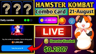 Hamster Kombat Daily Combo 21 August  New Daily Combo Card 21 August  Daily Combo Hamster Kombat [upl. by Hourigan]