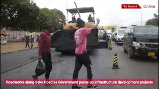 Roadworks along Seke Road in Harare as Government paces up infrastructure development projects [upl. by Lukasz]