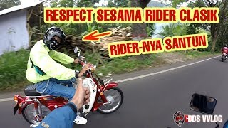 RESPECT SESAMA RIDER MOTOR KLASIK  TEGUR SAPA DI JALAN  MOTOVLOG vespaindonesia hondaC70 vespa [upl. by Renaldo]