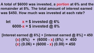 Algebra  Word Problems  Investment Part 23 [upl. by Nycila]