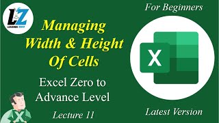 11 MS Excel for Beginners  Managing Width amp Height of Cells  Learner Zero exceltips microsoft [upl. by Witt]