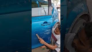 how to denting car door ignis door denting painting car denting mechanic [upl. by Eileen]