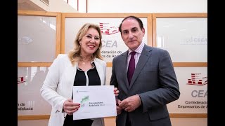 Los empresarios andaluces recibimos a la consejera de Economía Hacienda y Fondos Europeos [upl. by Nnyltiak]