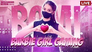 🔴BGMI LIVE WITH BARBIE TEAM CODE  TAMIL GIRL GAMER bgmilive tamilgirlgamer bgmicustomroom live [upl. by Aisorbma342]