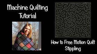 How to Machine Quilt Stippling  Beginner Free Motion Quilting [upl. by Fe]