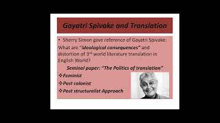 Post Colonial translation by Sherry Simon and Gayatri Spivak part1 [upl. by Euqinamod139]