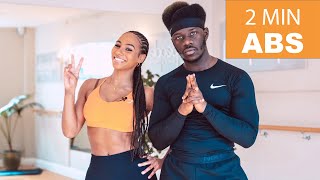 2 MINUTE AB HOME WORKOUT  DANCESWEAT [upl. by Maddox]