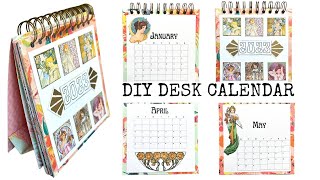 How To Make A Desk CalendarTutorialDigital Collage Club DT Project [upl. by Norha]