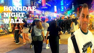 HONGDAE 4K  SEOUL NIGHT WALK  WALK On HONGDAE STREET  SEOUL NIGHTLIFE [upl. by Joshi]