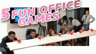 5 FUN PARTY GAMES AT WORK • Part 4 🎲  Minute To Win It Style [upl. by Eilak]