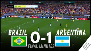 Last minutes • BRAZIL 01 ARGENTINA  2026 World Cup Qualifiers • Video game Simulation amp Recreation [upl. by Brinkema516]