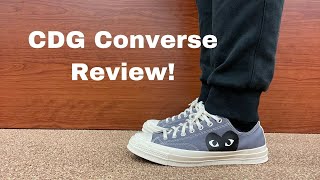 CONVERSE x COMME des GARCONS Gray BLACKHEART REVIEW amp On Feet [upl. by Esadnac234]