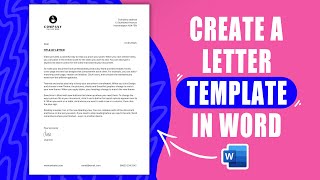 Create a letter template in Word  with logo [upl. by Georgiana792]