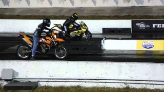 KTM supermoto vs BMW S1000RR dragrace [upl. by Ennasor]