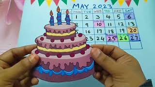 School projects ideas 💡 birthday month calendar making activity [upl. by Nairb]