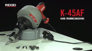 RIDGID K45AF HandTrommelmaschine [upl. by Peednus519]