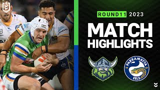 NRL 2023  Canberra Raiders v Parramatta Eels  Match Highlights [upl. by Allebasi]