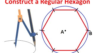 Constructing a Regular Hexagon within given Circle by Using Ruler and Compass [upl. by Anirahtak]