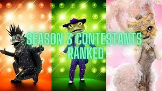 ALL SEASON 3 CONTESTANTS RANKED MASKED SINGER [upl. by Harald]