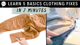 LEARN BASIC CLOTHING ALTERATIONS COURSE  IN 5 MINUTES Hem pants tutorial  Dress EASY SEWING TIPS [upl. by Ruhnke]