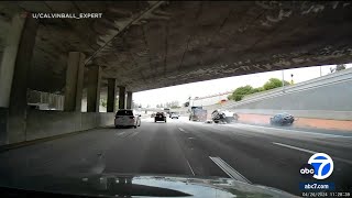 SUV flips over in violent 134 Freeway crash caught on camera [upl. by Adama]