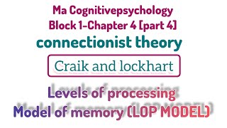 🌀🌐CRAIKampLOCKHART PROCESSING MODEL IGNOUMA PSYCHOLOGYCOGNITIVE PSYCHOLOGYBLOCK1CHAPTER4PART3🌐🌀 [upl. by Screens659]