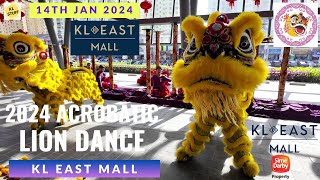 2024 Acrobatic Lion Dance  KL East Mall  14012024  Kwong Ngai Lion Dance 馬來西亞光藝龍獅體育會 [upl. by Saudra]