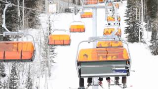 First heated chairlift  Canyons Ski Resort in Utah [upl. by Sasnak]