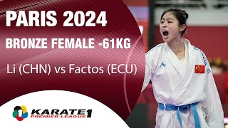 Best Bouts of Paris 2024  Li CHN vs Factos ECU  WORLD KARATE FEDERATION [upl. by Nylloh]