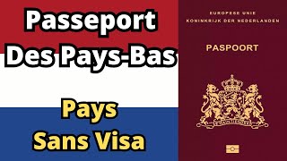 Passeport des PaysBas  Pays sans Visa 2024 [upl. by Ettenrahc]