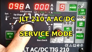 JLT 210 A TIG AC DC  EVERLAST POWERTIG 210 EXT Digital IGBT  Tryb Serwisowy service mode [upl. by Oeniri551]