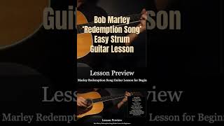 Bob Marley Redemption Song Easy Strum Guitar Lesson for Beginners [upl. by Harmonia928]