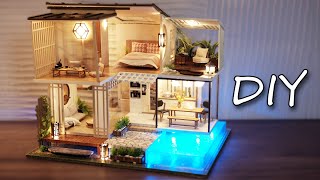 DIY Miniature Dollhouse Kit  Elegant amp Quiet With Garden Villa Design  Relaxing Satisfying Video [upl. by Aicirpac]