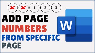 How to Insert Page Number in Word from Specific Page [upl. by Eceerahs]