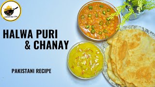 Halwa Puri amp Chanay Recipe By Lazzatain [upl. by Sellers995]