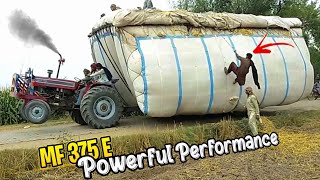 MF 375 E Powerful Performance On Fully Loaded Trolley  Old Is Gold [upl. by Cookie]